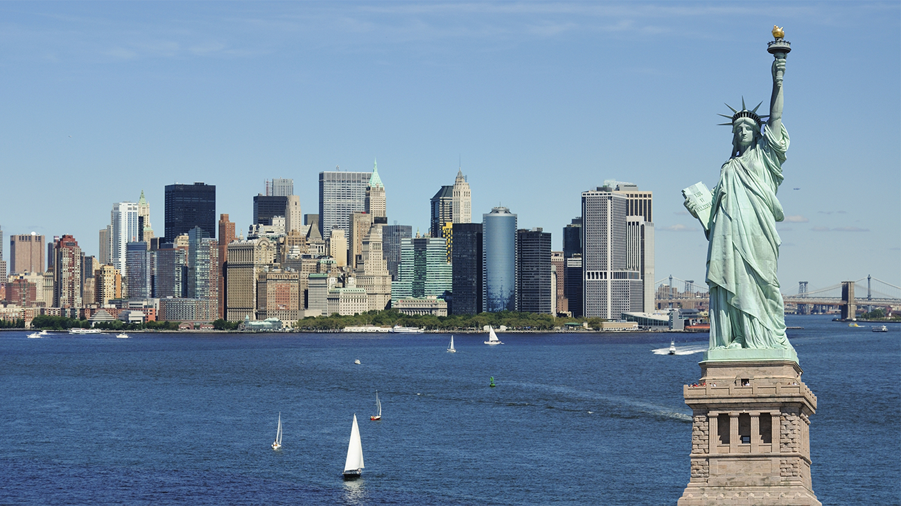 NYC Skyline with Statue of Liberty
