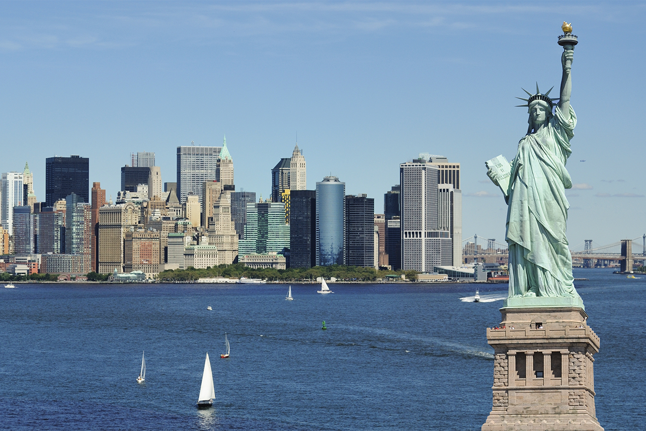 NYC Skyline with Statue of Liberty
