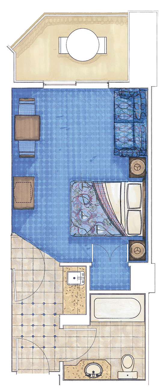 Studio, Two-Bedroom Lock-Off