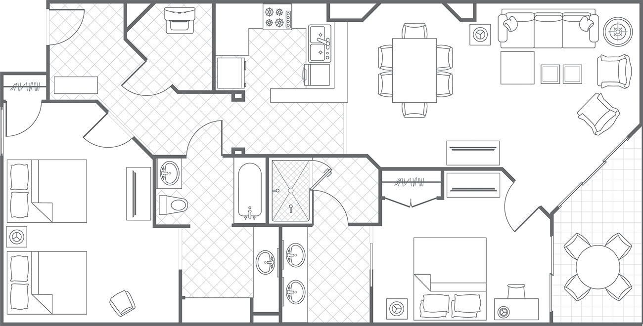 Two-Bedroom Garden View