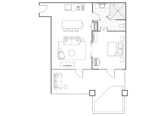 Typical One-Bedroom Villa, Floorplan