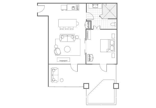 Typical One-Bedroom Villa, Floorplan