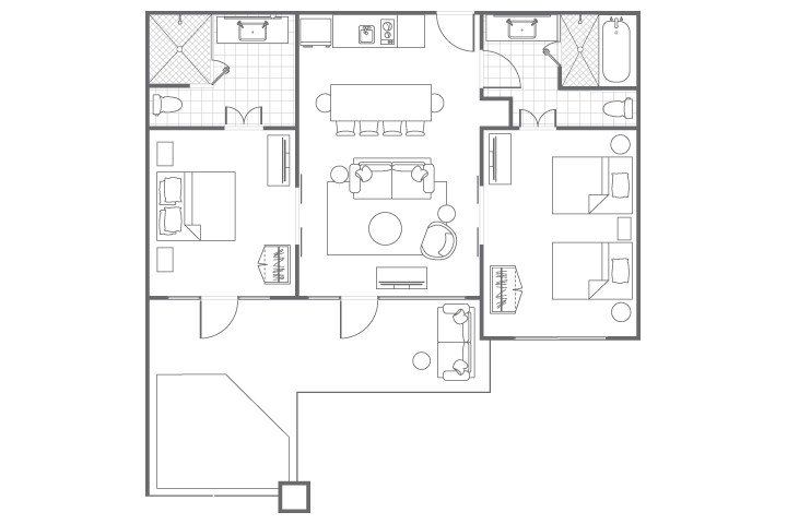 Typical Two-Bedroom Villa, Floorplan