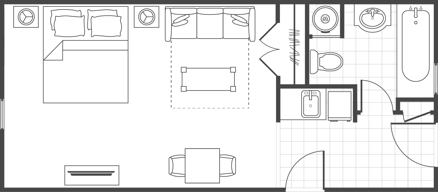 Studio Villa, Flooplan