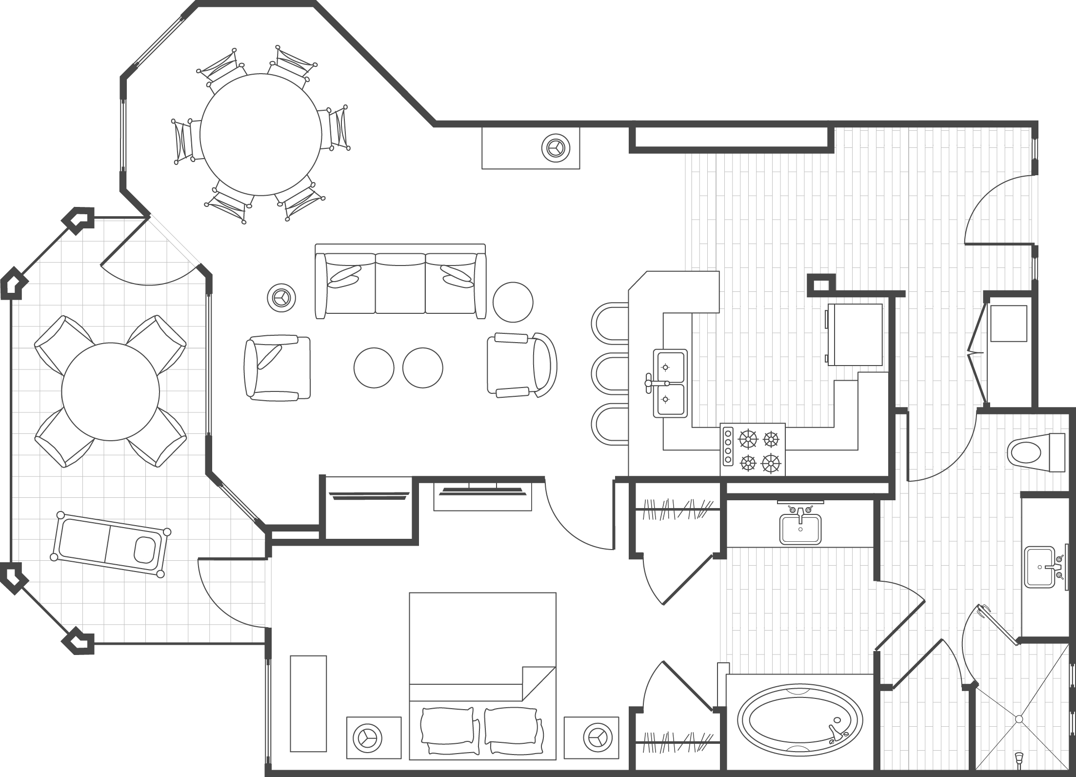 One-Bedroom Villa, Floorplan