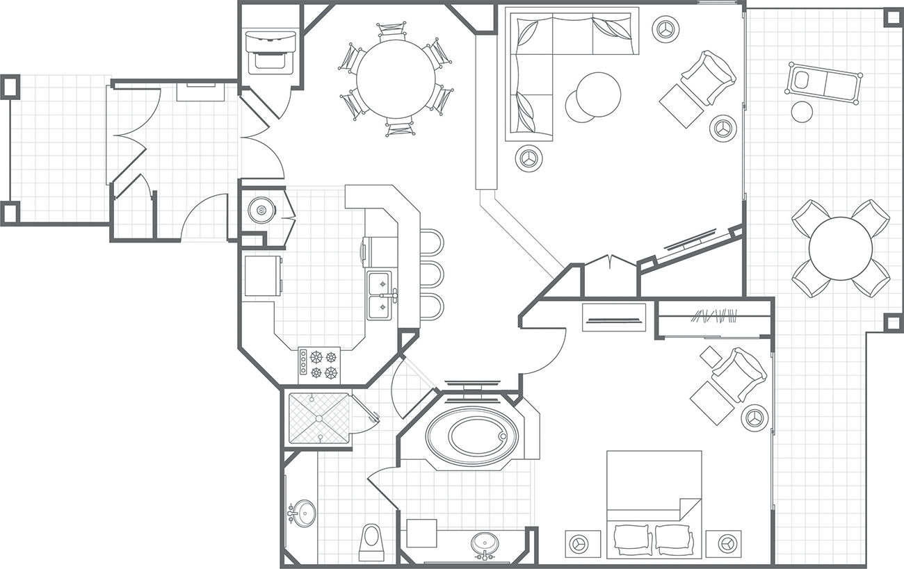 One-Bedroom Villa, Floorplan