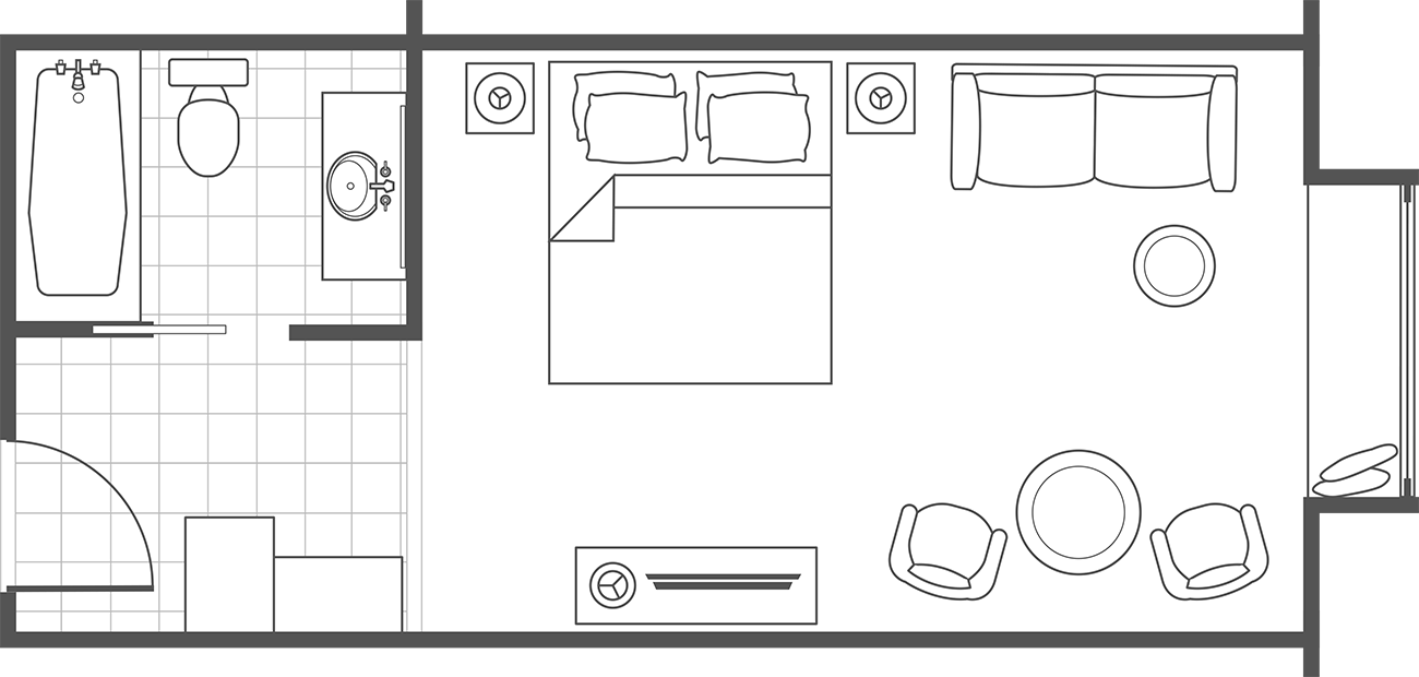 Typical King Guestroom, Floorplan