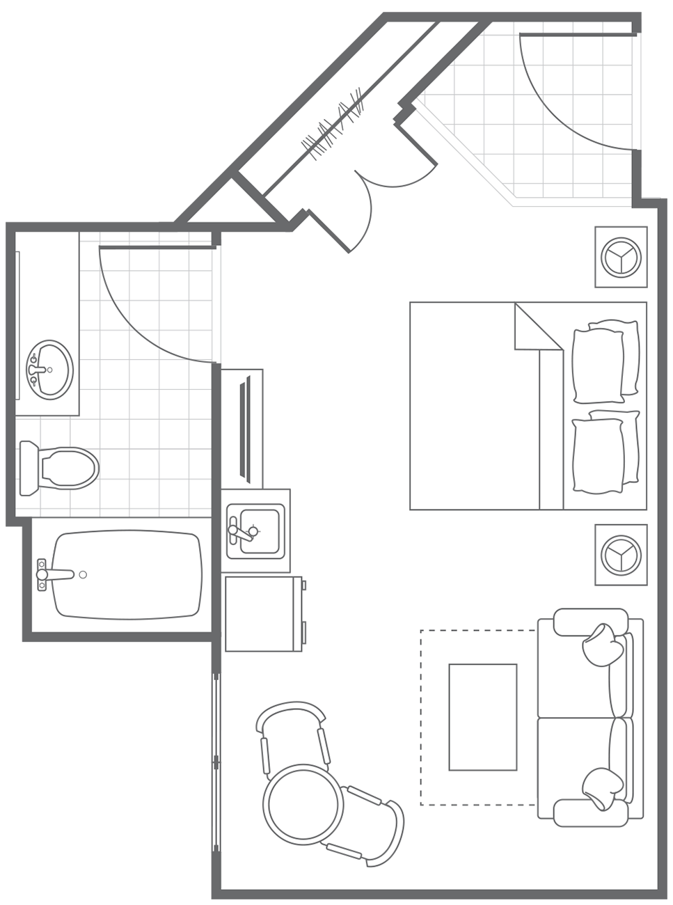 Typical Studio, Floorplan