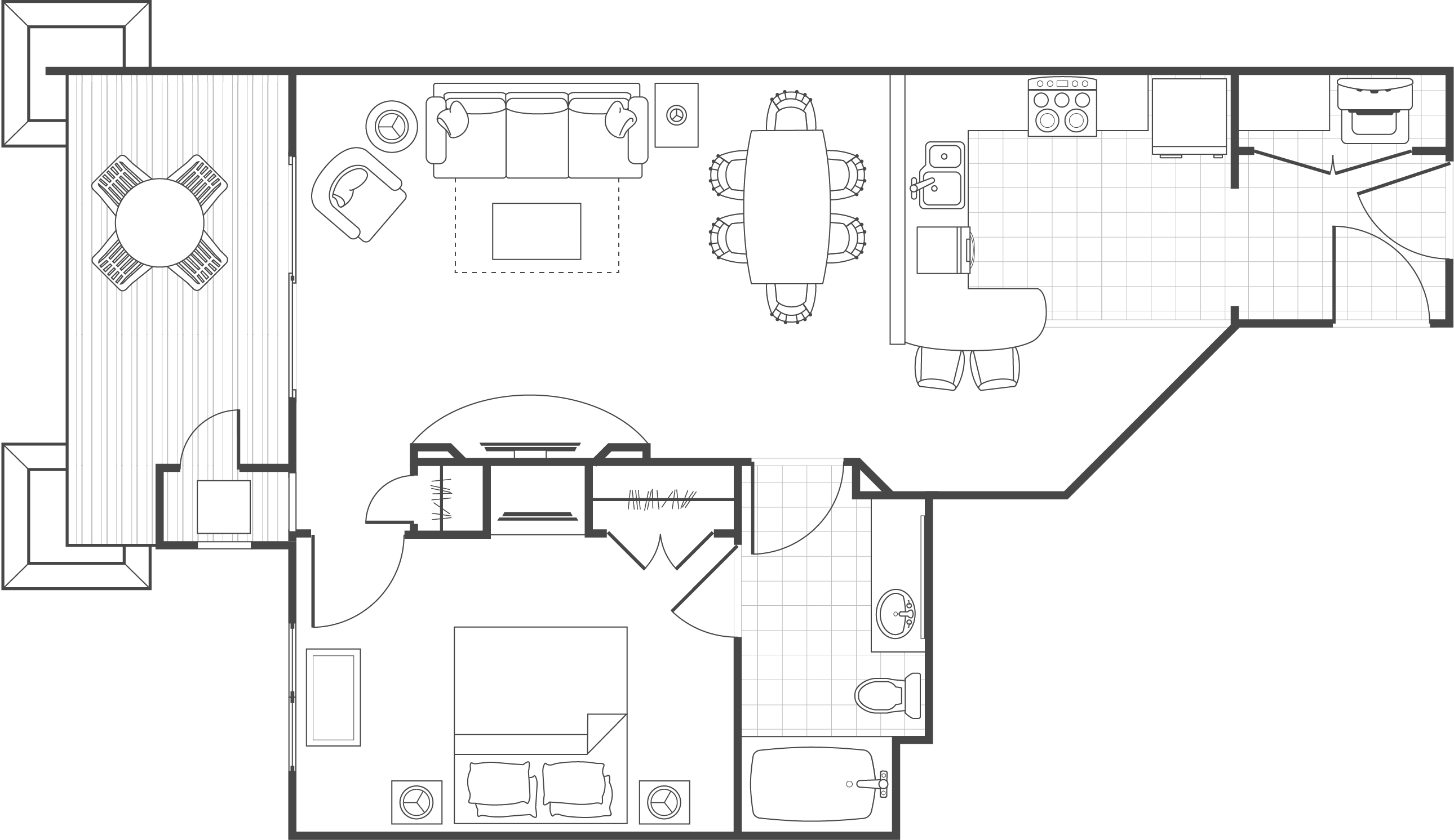 One-Bedroom Villa, Floorplan