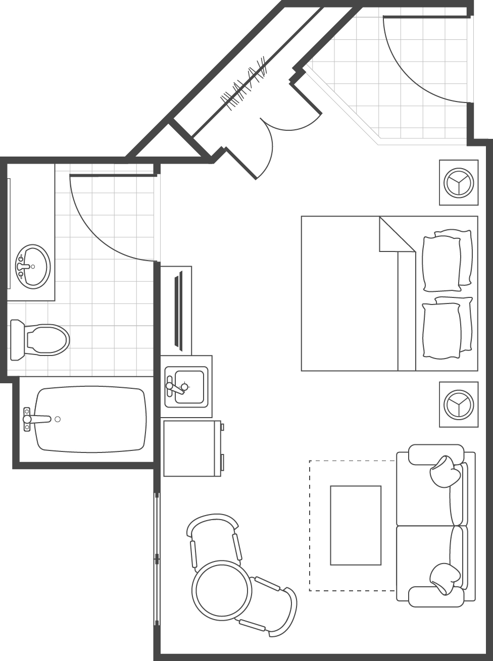 Typical Studio, Floorplan