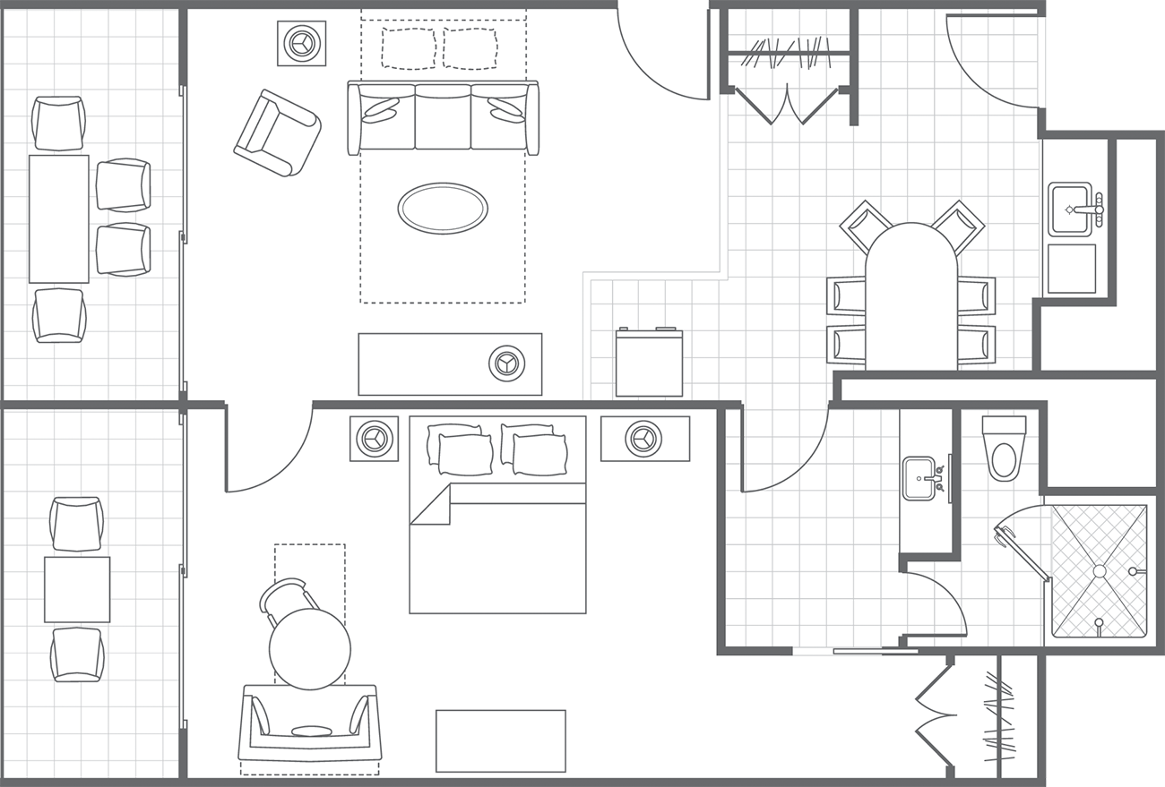 Typical 1 Bedroom 1 Bathroom, Floorplan