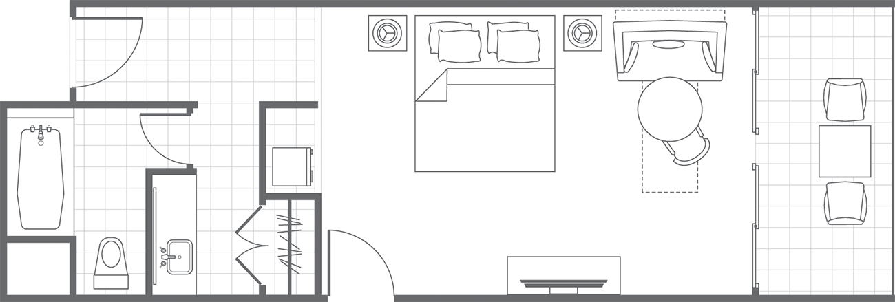 Typical Guestroom, Floorplan