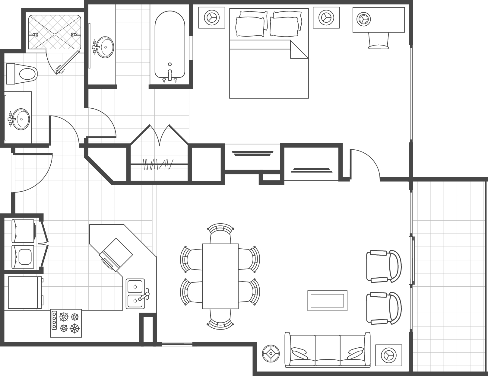 Typical One-Bedroom, Floorplan