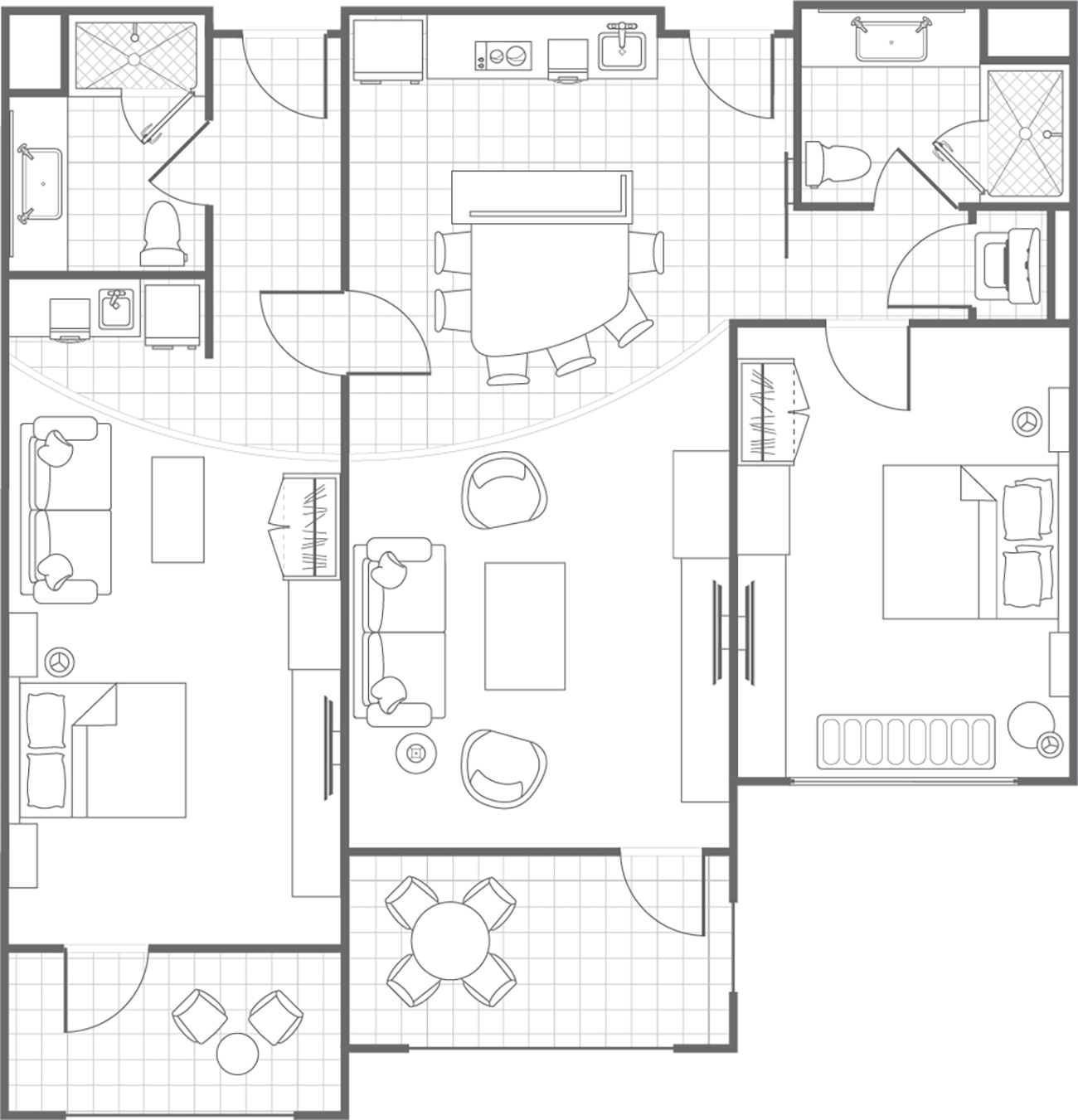 Typical Two-Bedroom Villa