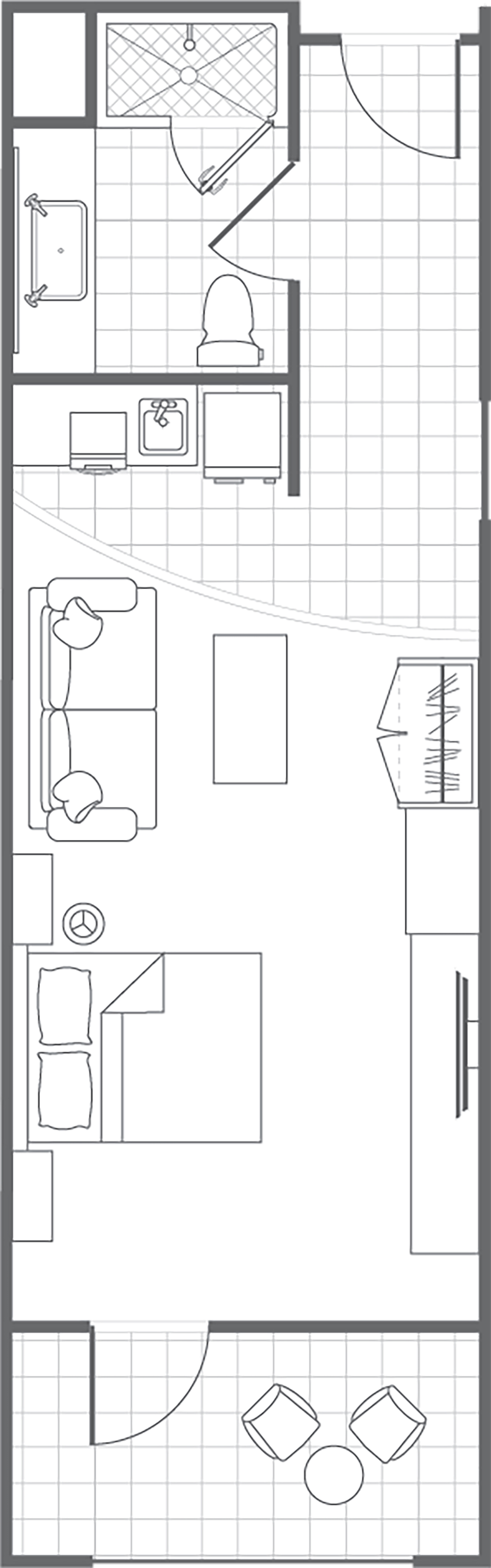 Typical Studio, Floorplan