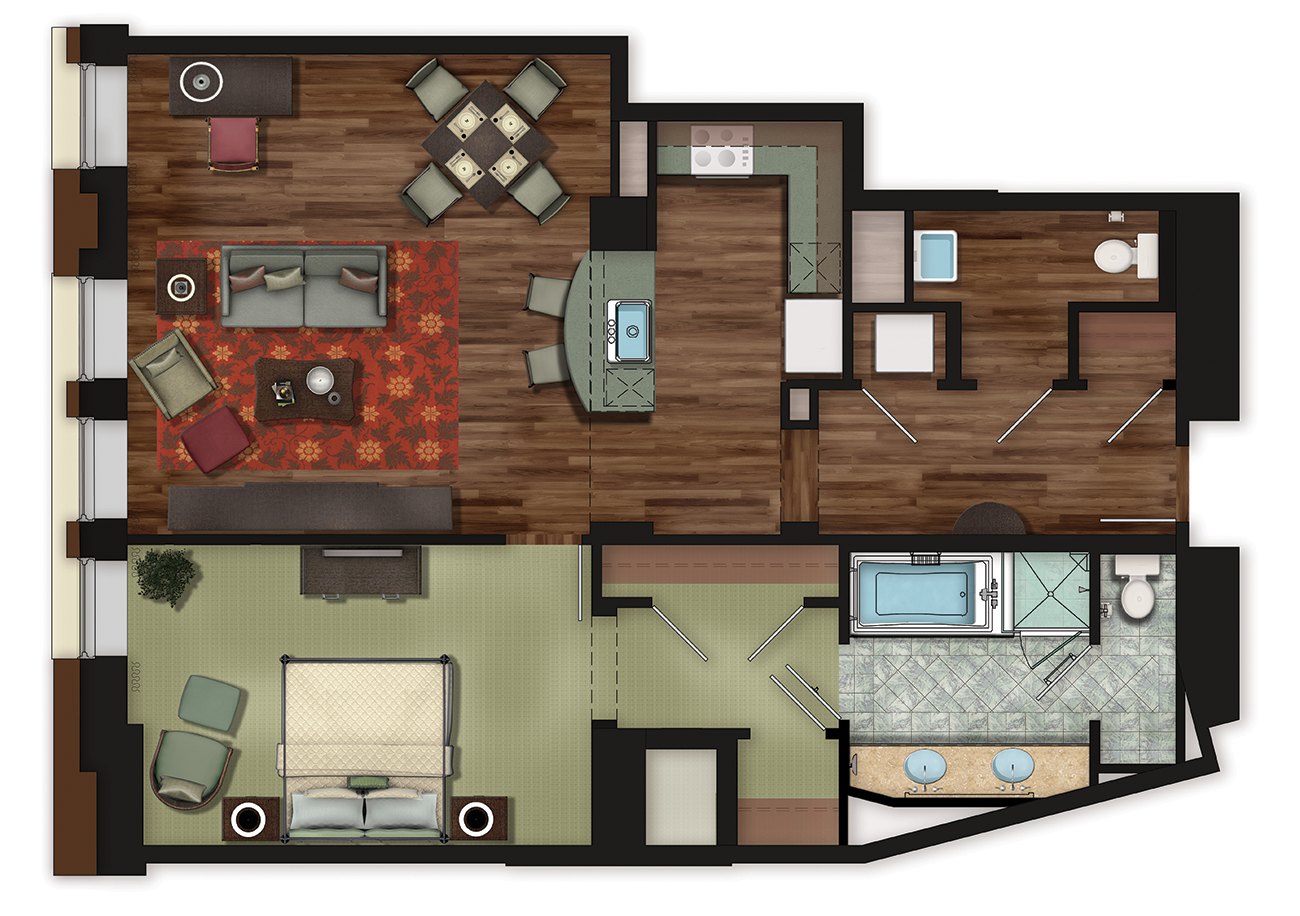 Typical One-Bedroom Residence