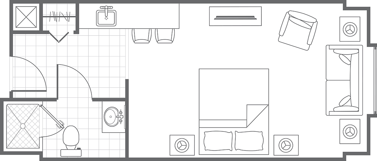 Typical Queen Studio, Floorplan