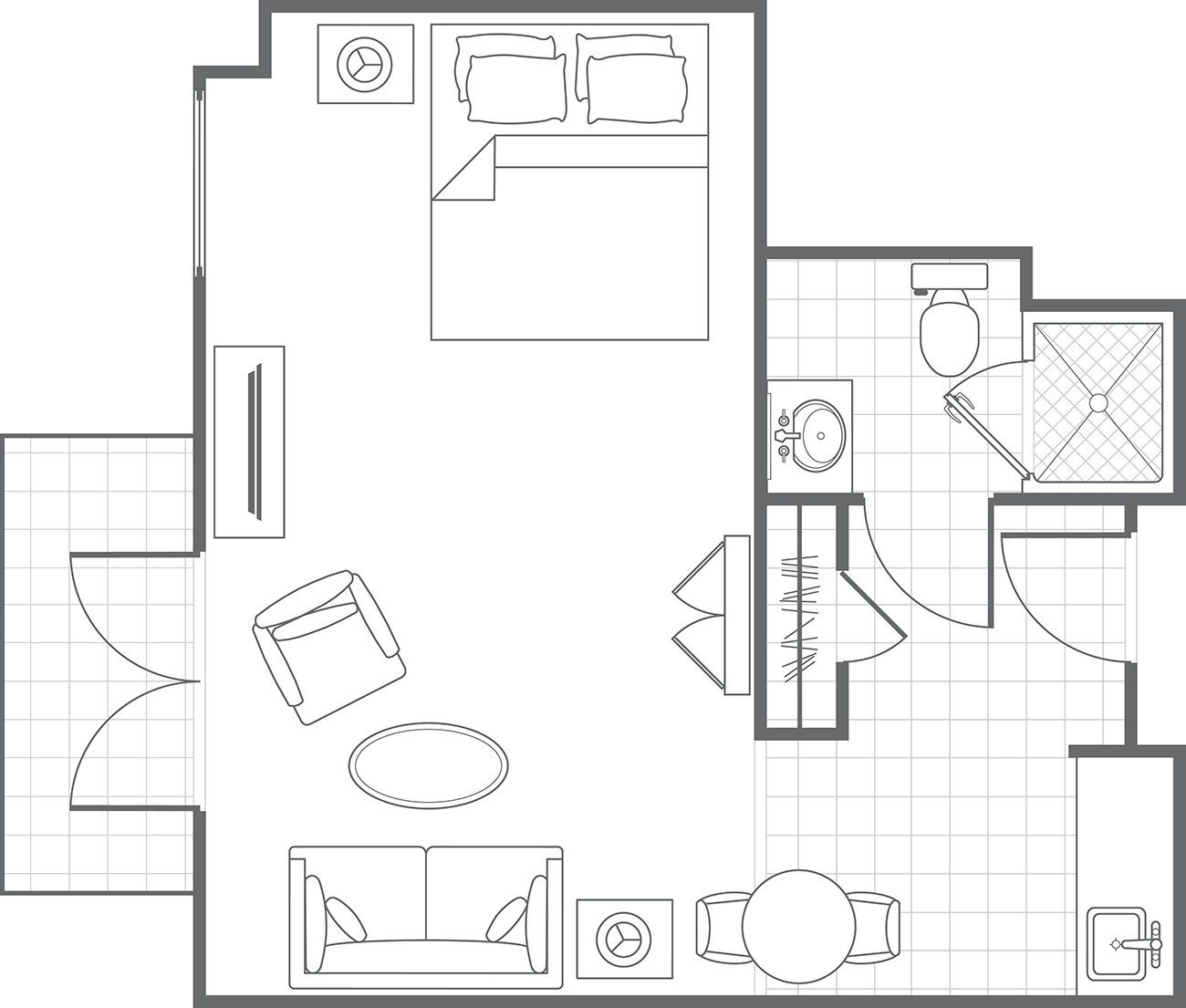 Typical King Studio, Floorplan
