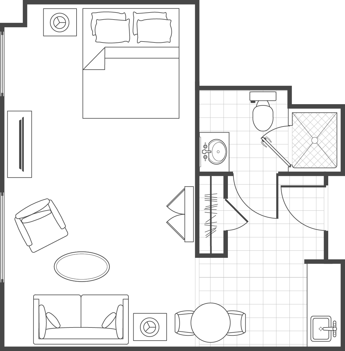 Typical King Studio, Floorplan