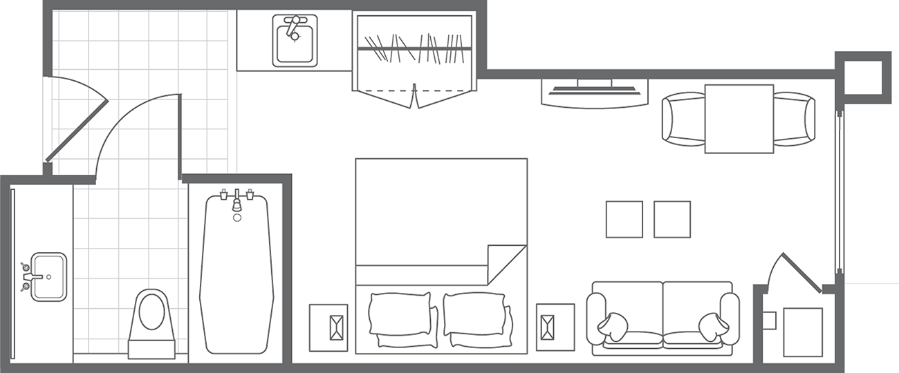 Typical Studio, Floorplan