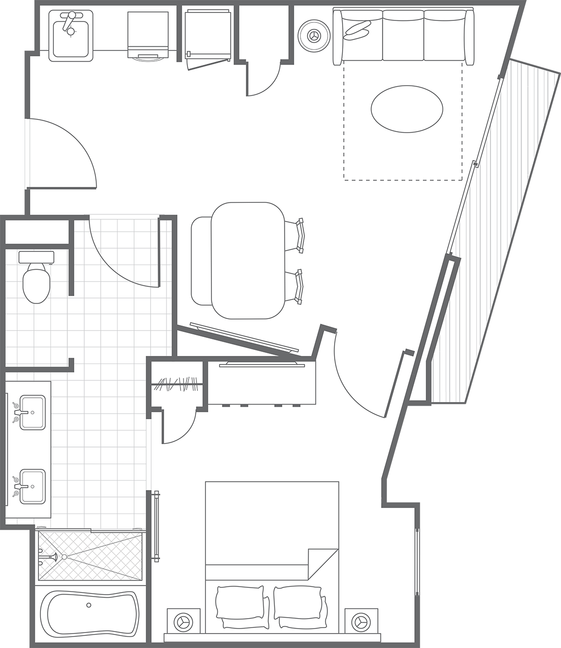 One-Bedroom King Suite floorplan