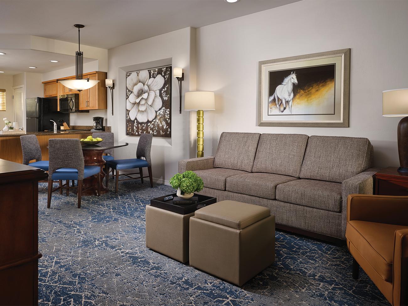 Living Room, Dining and Kitchen