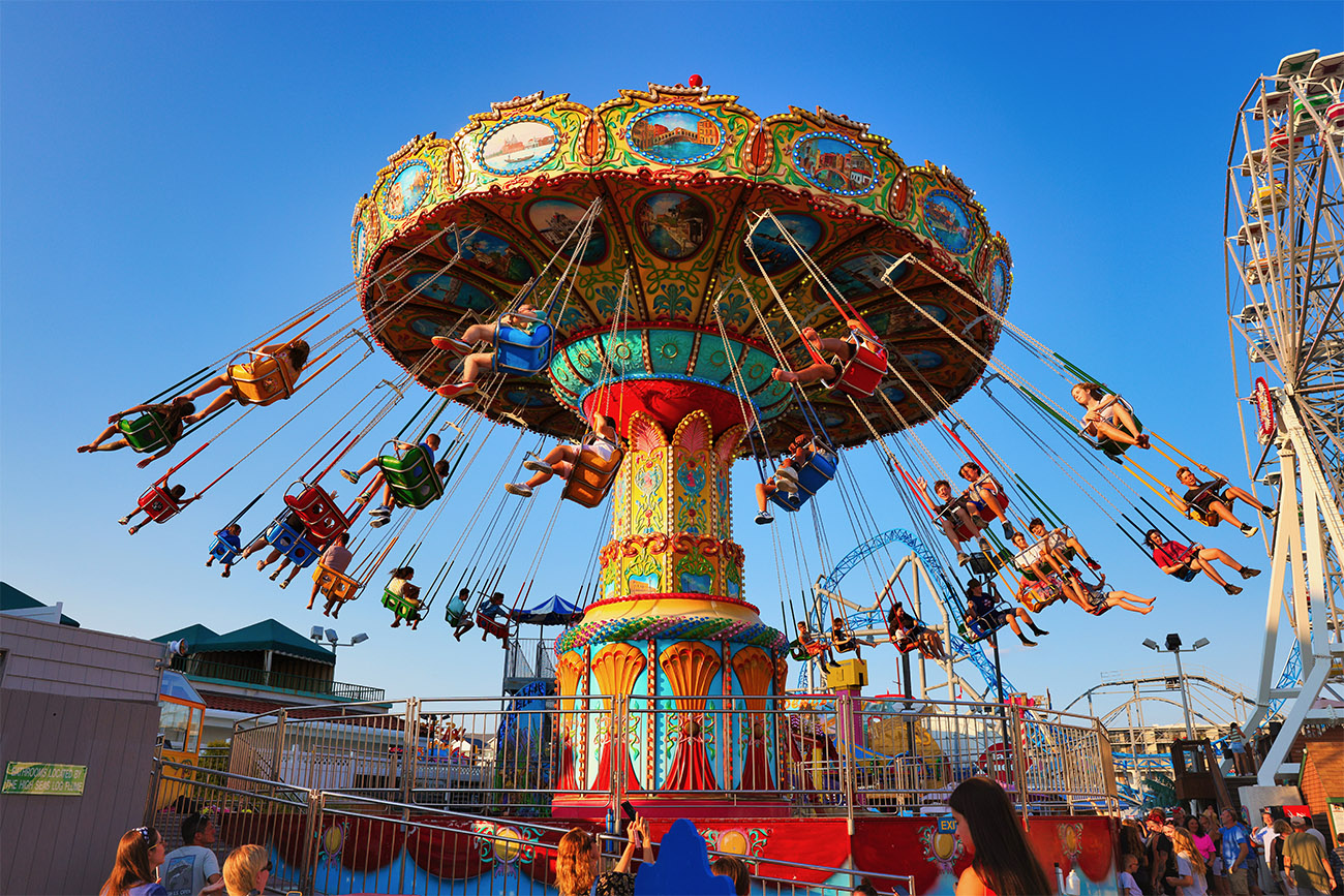 Swings at Ocean City boardwalk