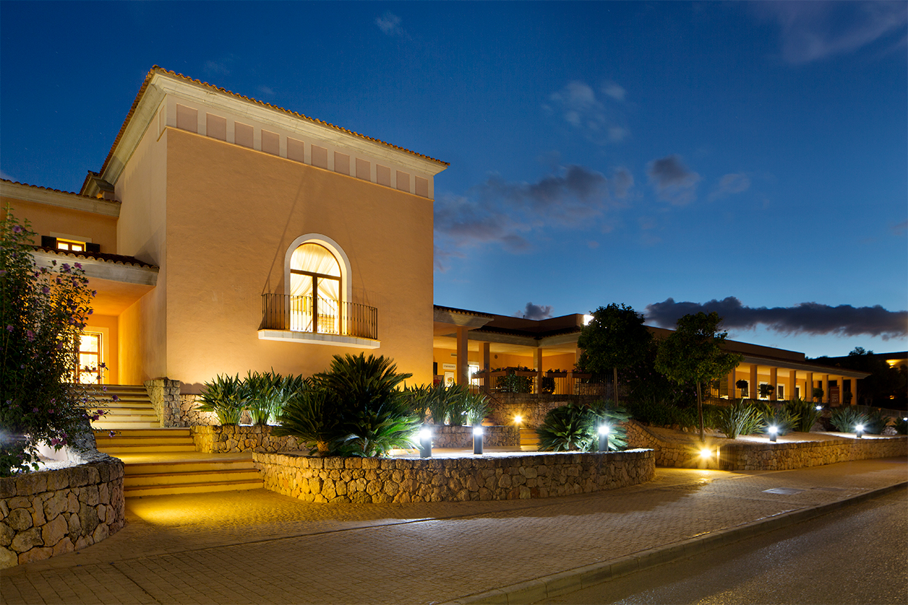 A Spanish resort lights up as the sun goes down