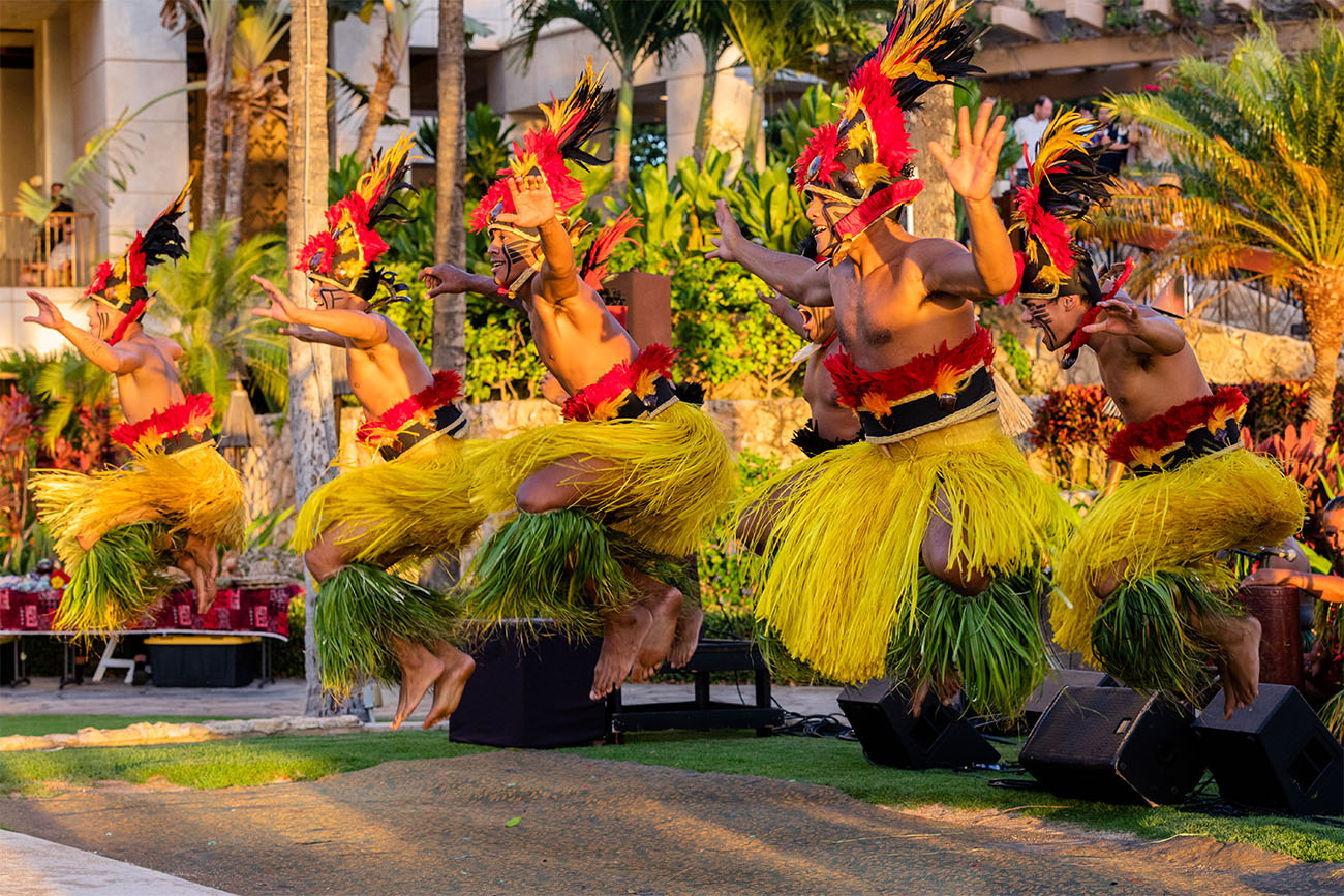 Traditional luau dancers celebrate their island heritage.