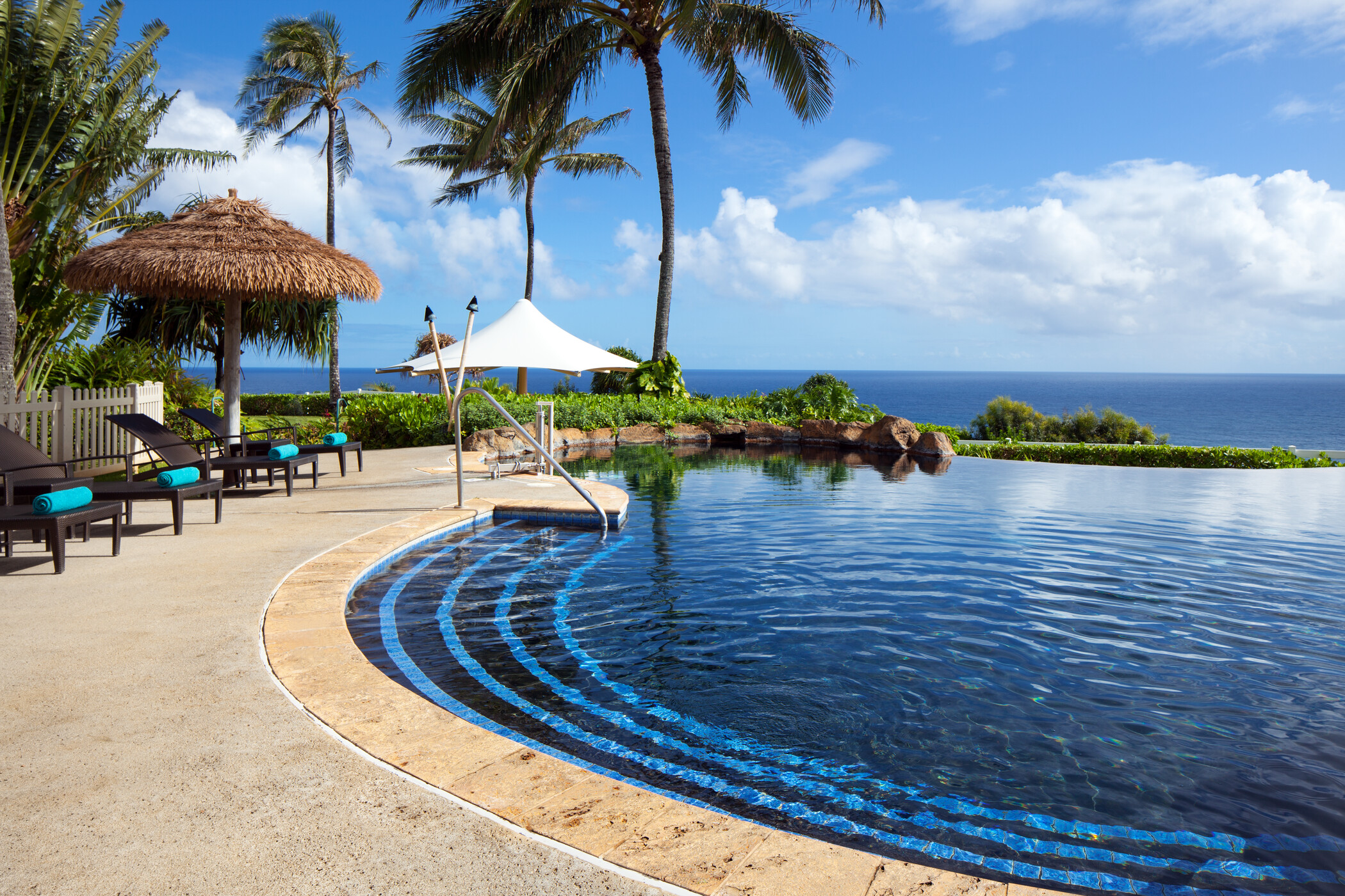 The view from the pool at The Westin Princeville Ocean Resort Villas in Kaua‘i, Hawai‘i