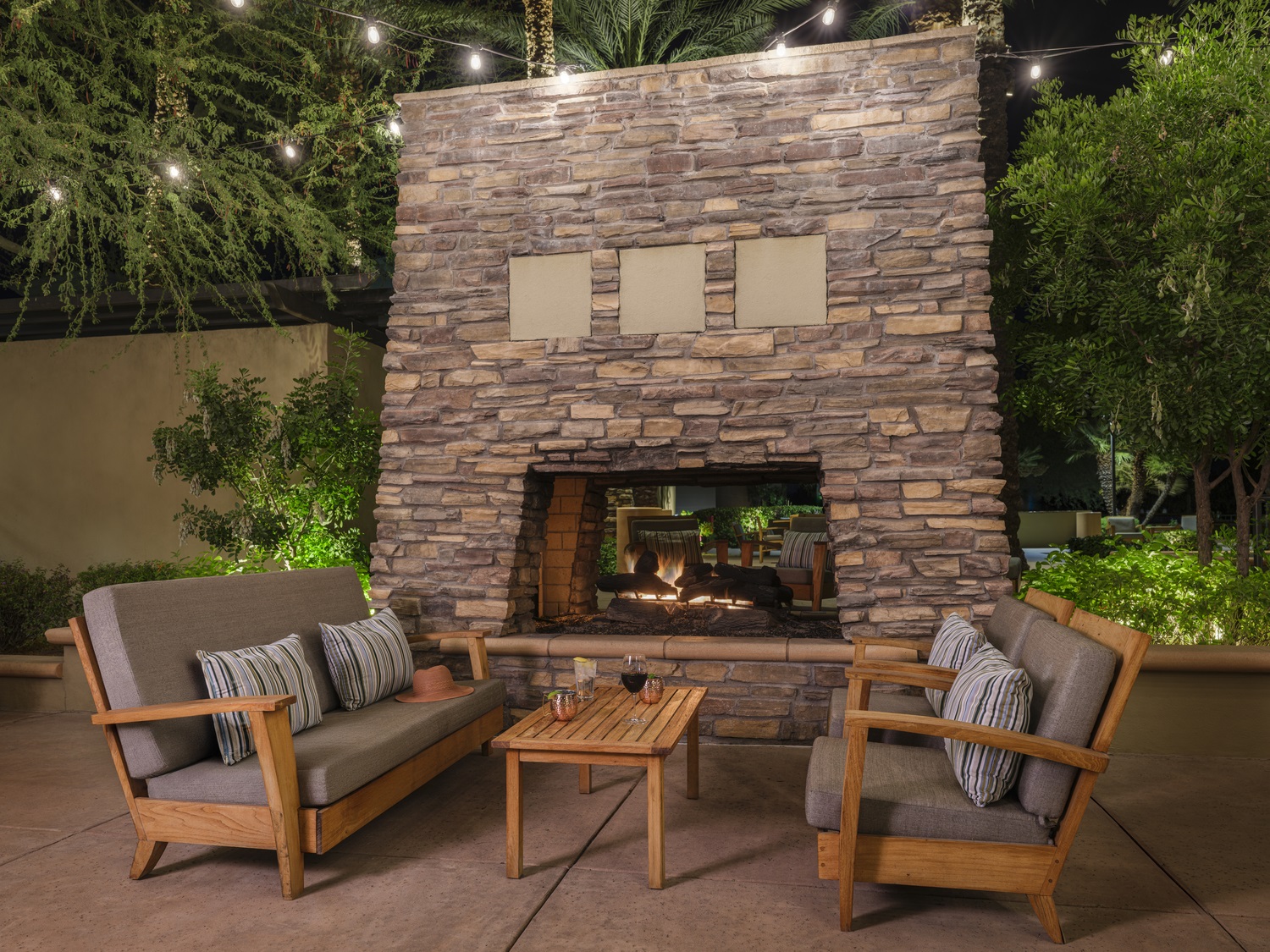 Outdoor fire pit at The Westin Kierland Villas in Scottsdale, Arizona
