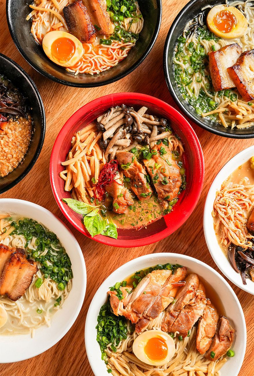 Top down view of various dishes, Courtesy Curbside Marketing