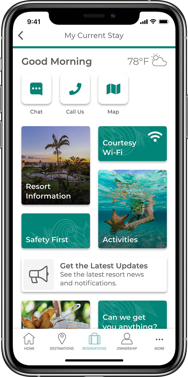 Marriott Vacation Club app Digital Welcome Kit